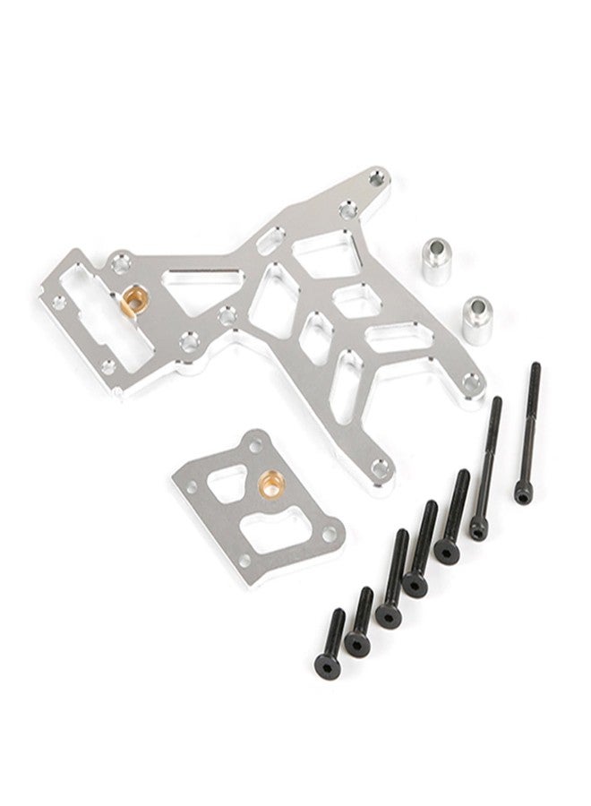 FLMLF طقم لوحة توصيل علوية خلفية سميكة من المعدن CNC لقطع غيار سيارات التحكم عن بعد HPI ROFUN KingMotor ROVAN Baja 5B 5T 5SC بمقياس 1/5 (فضي) - Image 2